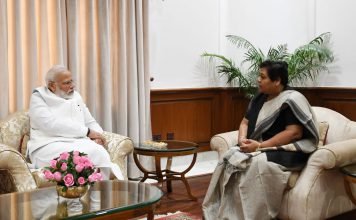 प्रधानमंत्री श्री मोदी से राज्यपाल सुश्री उइके ने की सौजन्य भेंट