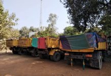 खनिज विभाग की खरेंगा-दोनर क्षेत्र में दबिश, रात्रि में छह हाइवा किए गए जब्त